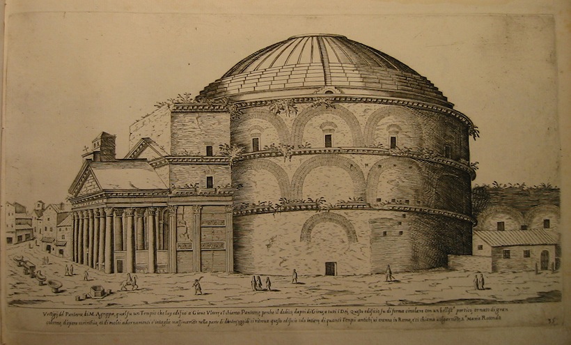 Dupérac Etienne (1535 ca.-1604) Vestigij del Pantheon di M. Agrippa... 1671 Roma 